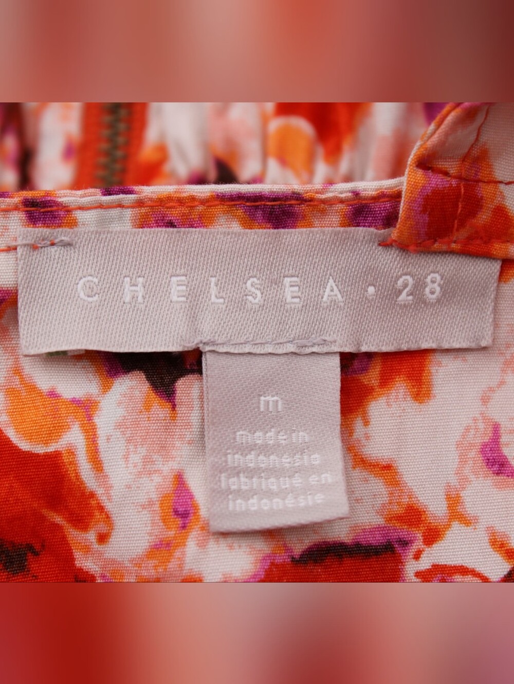 Chelsea28 Floral Fit & Flare Dress Red Coral Pink Purple Size M - Picture 8 of 8